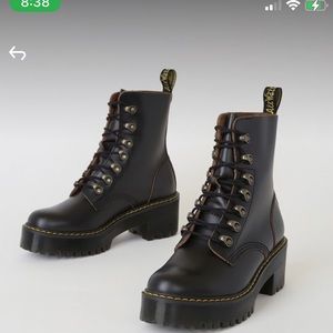 Leona Black Vintage Platform Lace Combat Boots
